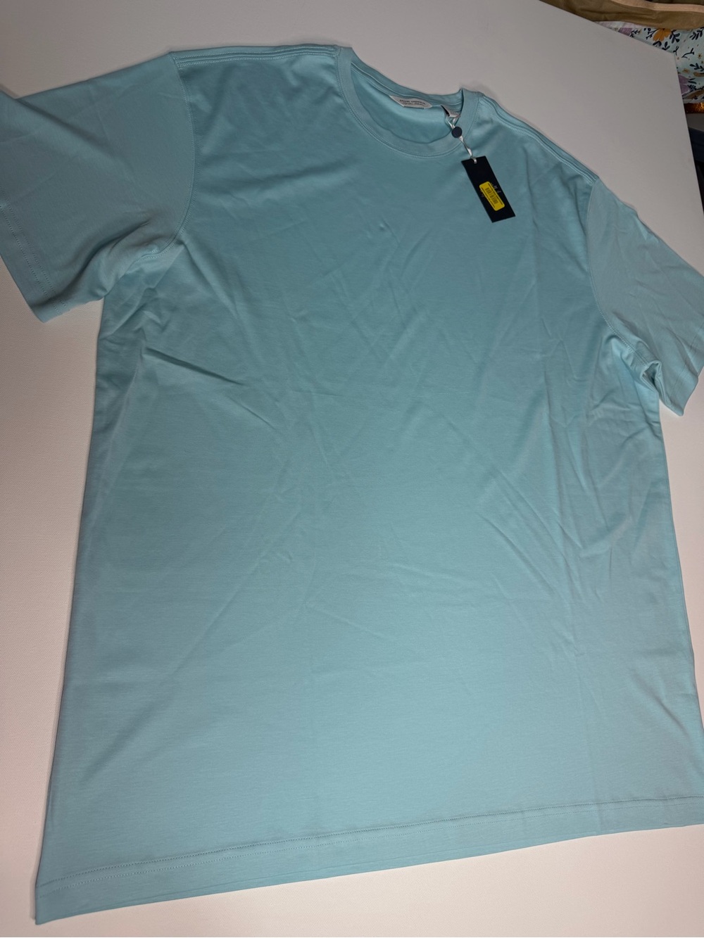 Daniel Cremieux Men's Crew Neck Tee in Pale Aqua size XL NWT